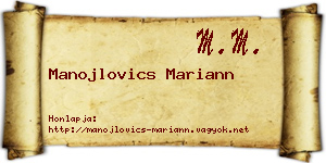 Manojlovics Mariann névjegykártya